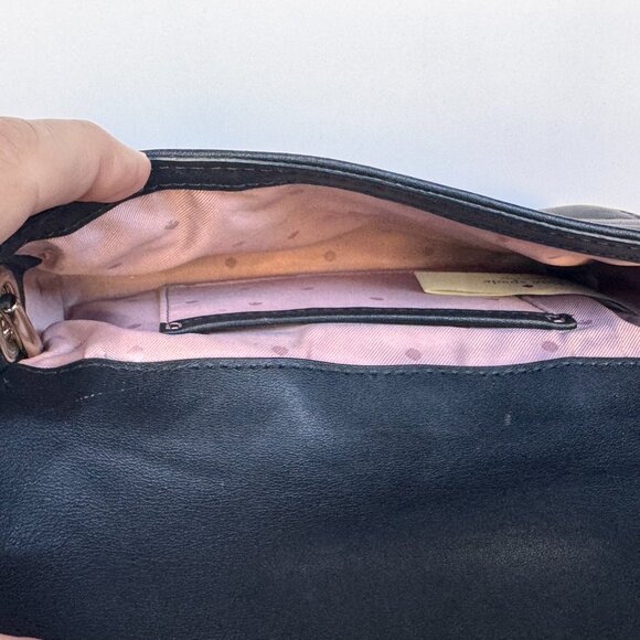 Kate Spade Black Quilted Leather Chain Wallet / Crossbody - Picture 4 of 4